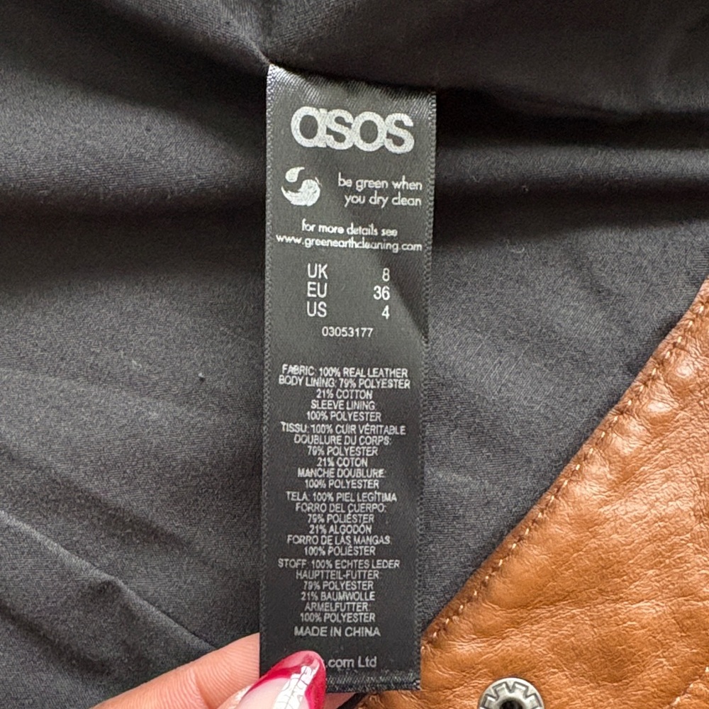 ASOS Tan Leather Jacket - Picture 7 of 7
